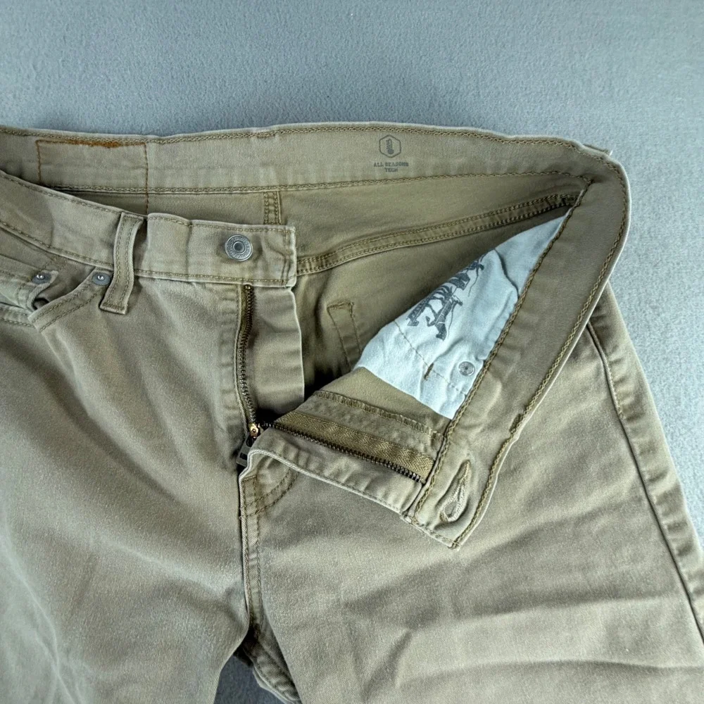 Levi 511 Slim Fit Pants Mens 32x32 Khaki Tan Cotton Stretch Twill Casual Chinos